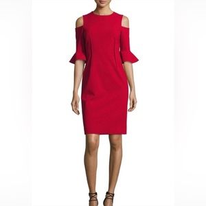 Rickie Freeman for Teri Jon Cold Shoulder Dress Size 12 Red